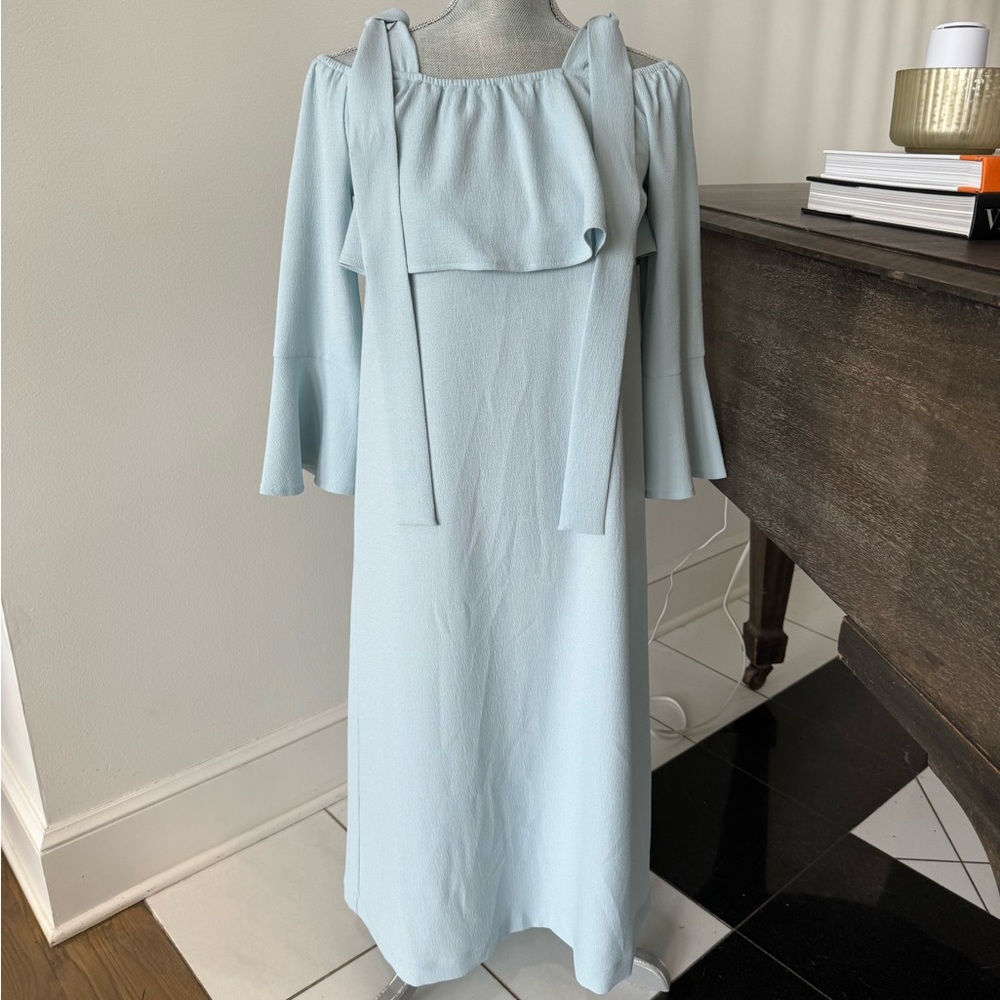 Ganni Off-the-Shoulder Crepe Dress